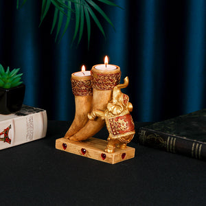 FHSJP宗教摆件 创意东南亚泰国印度象神烛台摆件 趴大象蜡烛家居桌面工艺品装饰
