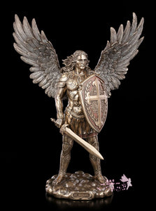 能量雕像系列~*进口 圣迈克尔*米迦勒大天使冷铸青铜雕像