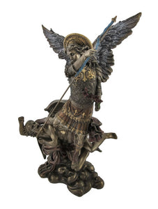 能量雕像系列~进口大天使迈克尔在打败路西法雕像