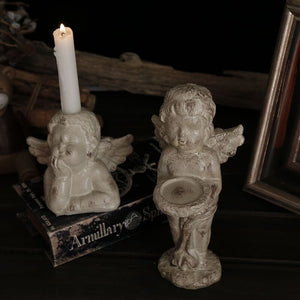 魔法烛台~塔罗占卜系列~ 复古丘比特天使烛台 祭坛摆件 装饰摆设 枝形杯状蜡烛