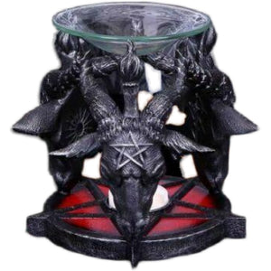 神秘学收藏~进口Baphomet头之间燃烧着的茶灯 魔法蜡烛香炉
