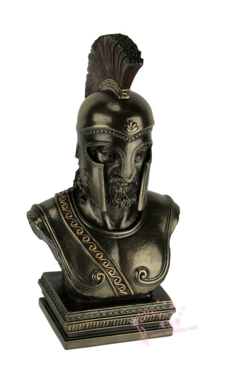 能量雕像系列~科林斯头盔雕像中的霍普利特斯巴达士兵Sparta铜饰头像