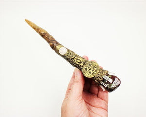 神秘学收藏~进口女神魔法杖-格拉斯顿伯里女神霍桑木魔杖献给圣杯井巫术女神