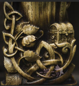 神秘学收藏~ 伊敦Idunn 手工木制小雕像 橡木雕刻艺术摆件纯手工工艺品