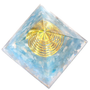天然水晶碎石树脂金字塔 能量发生器  铜线绕环能量凝聚 欧美新品