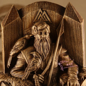神秘学收藏~奥丁木雕 手工维京木雕 生态材质木质手工雕刻礼品威卡礼物希腊