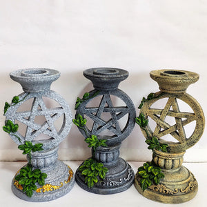 树脂五芒星烛符号祭祀仪式摆件Wicca道具圣化杯烛台