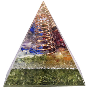 天然水晶能量金字塔铜线绕线水晶碎石摆件冥想能量塔 能量发生器 摆件