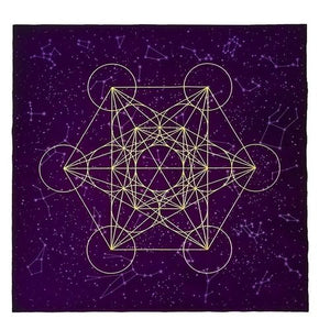 塔罗占卜系列~ Metatrone's Cub crystal grid 梅塔特隆水晶格祭坛占卜桌布