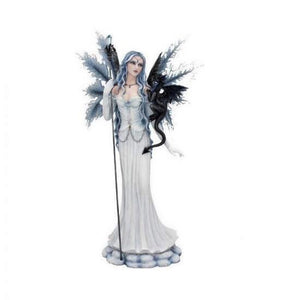 能量雕像系列~进口Adica-优质童话雕像 美丽的冬天冰仙子和她的龙伴雕像