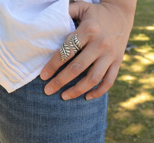 欧美时尚戒指~欧美时尚复古开口树叶戒指 外贸创意指环 情侣戒指