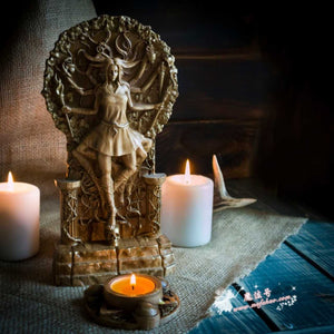 能量雕像系列~进口木制魔法女神赫卡特Hecate雕像 希腊女神 异教女神 祭坛摆件