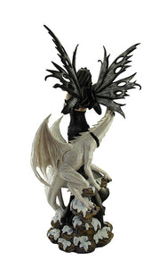 能量雕像系列~*美国进口阴阳暗仙女和冰龙像 手绘雕像 高66厘米