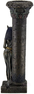 能量雕像系列~进口埃及女神巴斯特靠在柱子上雕像
