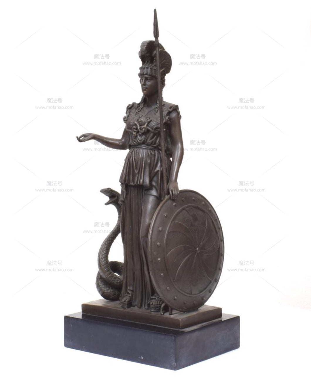 能量雕像系列~进口手工纯铜希腊罗马女神雅典娜·密涅瓦 真人铜雕雕像39厘米