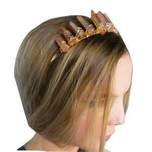 创意新款自然透明水晶发箍 女士欧美流行皇冠发箍 头箍witch饰品 仪式工具