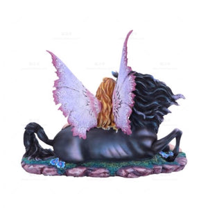 神秘学收藏~能量雕像系列~进口紫粉色独角兽仙女伴侣雕像 限量艺术收藏 幻想神话礼物