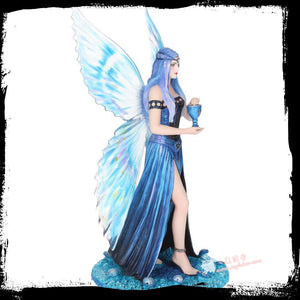 神秘学收藏~能量雕像系列~*哥特式幻想三月亮杯魔法仙女雕像 魔法仪式 艺术收藏