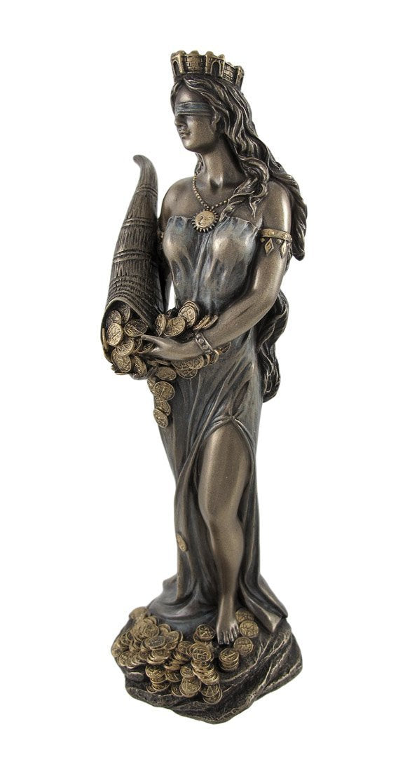 能量雕像系列~*美国进口财富幸运女神青铜雕像 罗马女神带来金钱富裕与好运