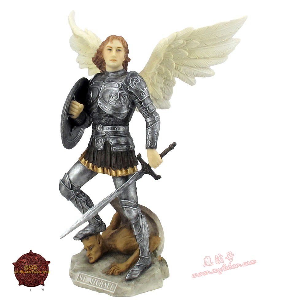 能量雕像系列~*美进口大天使米迦勒Michael雕像 守护勇气果敢正义天使 彩色手工