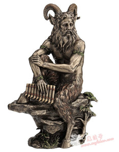 能量雕像系列~*进口希腊长笛演奏潘神雕像 PAN神 森林之神 希腊神话牧神