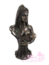 將圖片載入圖庫檢視器 能量雕像系列~*新凯尔特人女神-地球母亲danu的半身铜像雕塑雕像
