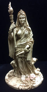 能量雕像系列~*进口魔法女神 月亮女神赫卡忒 女巫守护女神 骨色树脂雕像
