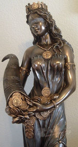 能量雕像系列~*美国进口财富幸运女神青铜雕像 罗马女神带来金钱富裕与好运